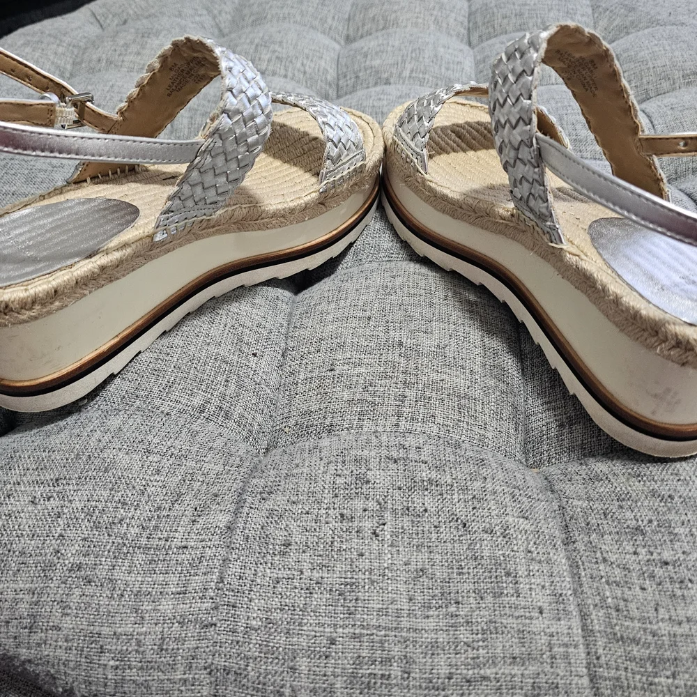 Silver Braided Women's Sandals